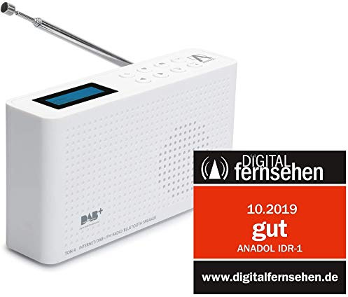 [ Test GUT *] Anadol 4in1 IDR-1 Radio - tragbares Internetradio - DAB DAB+ & FM fähig - Bluetooth Lautsprecher & WiFi - tragbare Musikbox mit integriertem Akku - Mini Radio mit Kopfhöreranschluss