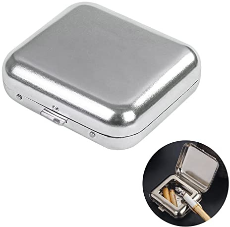 CONGGUAN Tragbarer Metall-Zigaretten-Taschen-Quadrat-Aschenbecher Mini-Reise-Aschenbecher mit Zigarettenhalter für Outdoor-Reise-Camping-Garten-Auto-Bar-Gebrauch