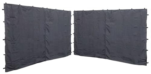 QUICK STAR 2 Seitenteile mit RV 250x192cm für Pavillon Nizza 3x3m Seitenwand Grau RAL 7012