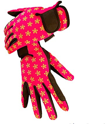 Jugend Reithandschuhe mit Stern Design für Mädchen & Jungen Kinder Handschuhe Allwetter Outdoor Sport Handschuhe Reiten (10-12 Jahre, Rosa)