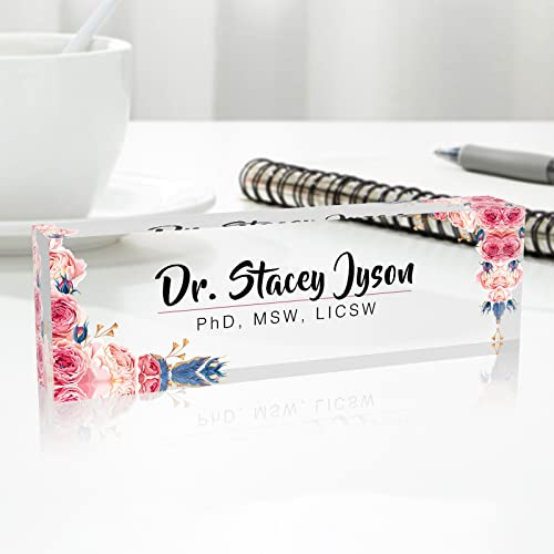 Namensschild Schreibtisch Personalisiert - Namensschild für den Schreibtisch, Geschenke für Chefs und Kollegen, Bürodekoration, 20×6×3cm