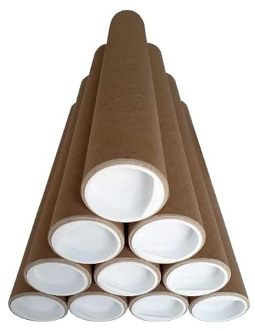 ELIX Extra starke Versandrolle / Aufbewahrungsrolle mit Deckel – stabile Papprohr Hülse für Poster, Plakate, Dokumente, Zeichnungen & Bastelmaterial – Längen 20–100 cm – deutsches Produkt