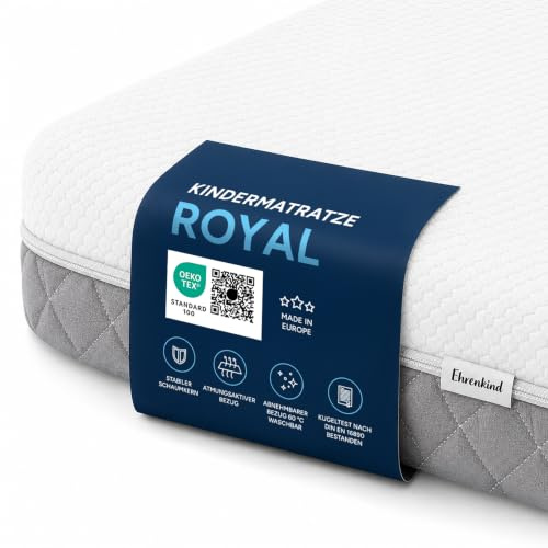 Ehrenkind® Babymatratze Royal | Babymatratze 60x120cm Standard 100 by Oeko-TEX | Matratze 120x60 mit innovativem 3D Mesh und Hygiene Tencel Bezug wasserdicht + luftdurchlässig