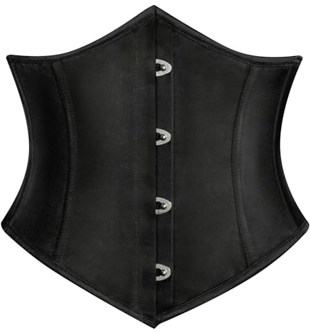 SCARLET DARKNESS Damen Unterbrust Korsett Taillenmieder Mittelalter Corsage | Spitzer Vorderrand | Hintere Schnürung | Knochen | Figurform | Gothic | Steampunk | Vintage | Halloween | Karneval | Cosplay
