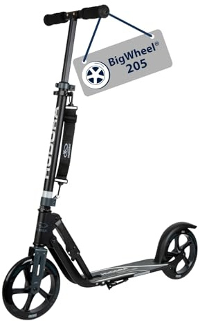 Hudora Roller für Erwachsene – Klappbarer Erwachsenen-Roller, höhenverstellbar, HUDORA BigWheel 205 Scooter - Stabiler Aluminium-Roller
