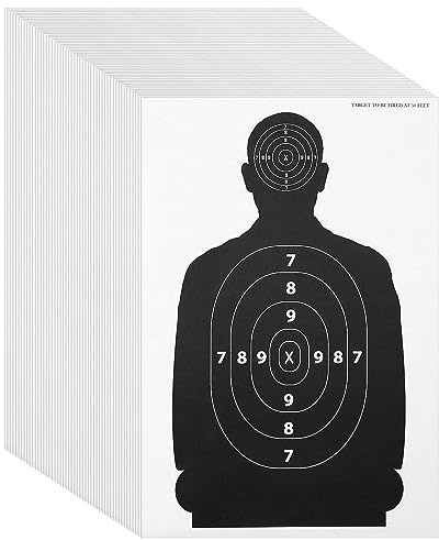 Lã– Schieÿzielblätterpapierschieÿen Ziele, Zielsortiment Für Waffen, Flinten, Pistolen, Flinten, Bb Airsoft Schieÿübungen43,2 X 63,5 Cm , 50 Silhouetten Schwarz / Weiÿ