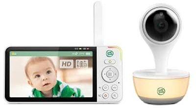 LeapFrog LF815HD Smart Video Babyphone 5'' HD Display Farbe Nachtsicht, Weiß (Renewed)