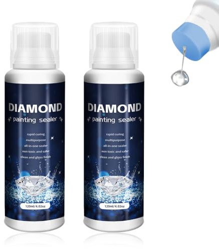 2 Stück Diamond Painting Versiegelung，240 ML Diamond Painting Kleber,Transparente Kleber, Schutz von Diamanten, Für strahlend glitzernde Bilder & festen Halt deiner Steinchen
