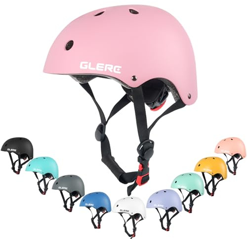 Glerc Kinder Fahrradhelm für 3-8 Jahre alte Jungen Mädchen, Kinder Fahrrad Zubehör, stoß- und schlagfester Fahrradhelm für Kinder,S Rosa