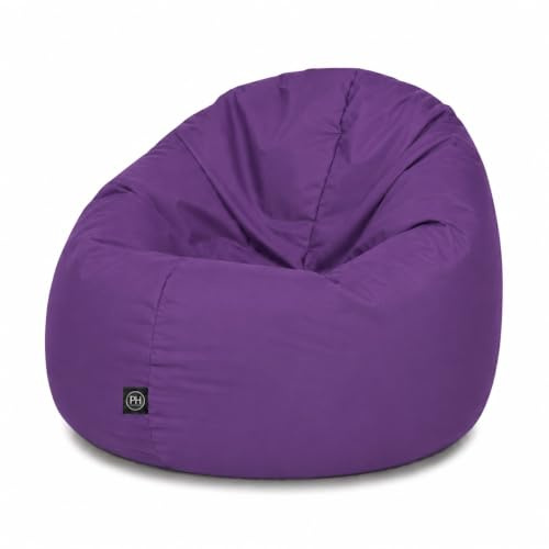 PATCH HOME Sitzsack 2 in 1 Sitzkissen Bodenkissen für Kinder bis 6 Jahren - Gaming mit Füllung Kissen Sessel BeanBag (Ø 100cm, Purple)
