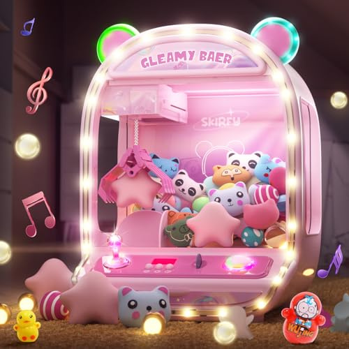 Skirfy großer Greifautomat mit LED-Licht & einstellbarem Sound, 40 cm Candy-Spielzeugautomat für Kinder, Mini-Süßigkeitenautomat, perfektes Weihnachts- oder Geburtstagsgeschenk für Kinder ab 6 Jahren