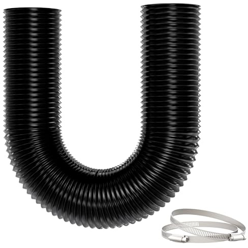 Yrichtra Warmluftschlauch 75mm 3m, 4-Lagig PVC-Aluminium Abluftschlauch | Wärmedämmung, Geräuscharm, Zuschneidbar, Mit 2 Schlauchschelle aus Edelstahl, für Mobile Klimaanlage, Dieselheizung
