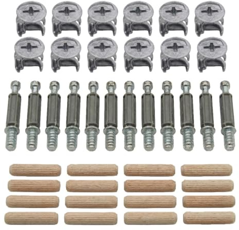Reparatur-Set 40 Teile – 113434 118331 101351 passend für IKEA BILLY | Exzentermuttern aus Metall, Exzenterbolzen und Holzdübel – 40 Teile für die Reparatur eines Regals