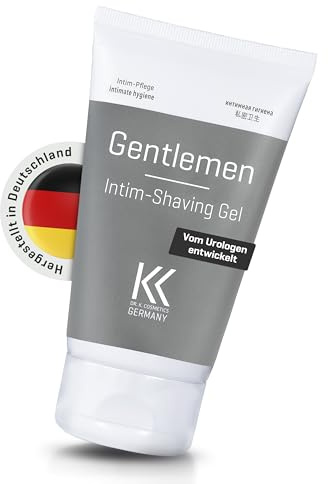 Dr. K. Cosmetics® Gentlemen Rasiergel für den Intimbereich für Männer | 150 ml, gegen Rasierpickel & Rasurbrand, urologisch entwickelt, Rasier-Gel Intim, Herren Intimrasiergel