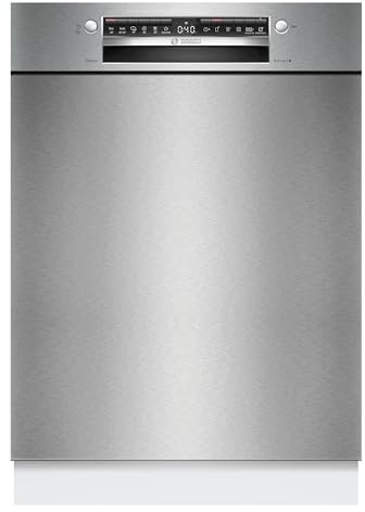 Bosch Geschirrspüler 60 cm, Unterbau, Besteckschublade, Silence Programm, Automatisierte Startzeit, Flexibilität und Komfort beim Beladen, Extra Trocknen, SMU4HVS14E, Gebürsteter Stahl