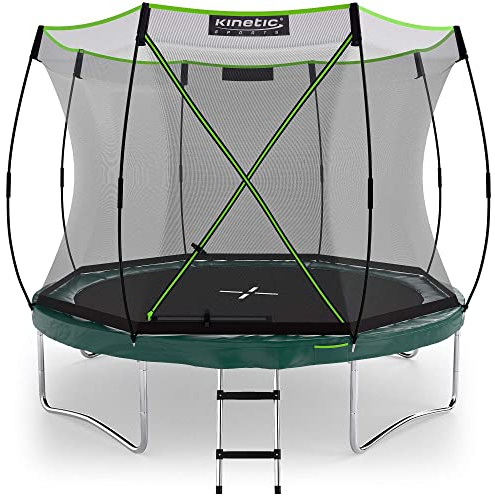 KINETIC SPORTS Trampolin Federlos-Design 'Bungee Safety Elite' Ø 244/305/366 cm - AirMAXX Sprungtuch-Technologie, Ultraleise, Outdoor Gartentrampolin für Kinder & Erwachsene