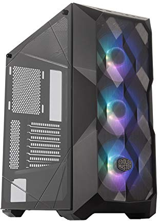 Cooler Master MasterBox TD500 Mesh - ARGB-PC-Gehäuse mit 3 vorinstallierten Lüftern (120 x 120 mm), gehärteter Glas-Seitenwand, flexible Luftstromkonfigurationen