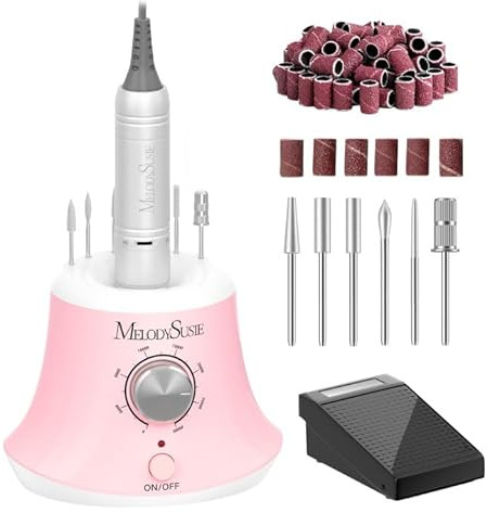 MelodySusie Tisch-Nagelfräser SC320I für Einsteiger & Nageldesigner | 30.000 U/min, Aufsatzhaltern, zum Nageldesign & Gel-Entfernung, Fußpedal Steuerung, für Salon & Zuhause