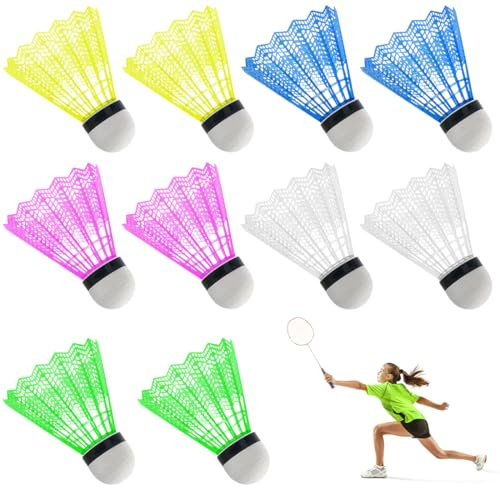 O-Kinee Bunt Federbälle für Draußen,Federball,Badminton Bälle,Kunststoff Speedbadminton für Sport, Training, Wettkampf,Bewegung, Unterhaltung, Spiele