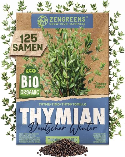 ZenGreens® - Bio Thymian Samen - Thymiansamen - Kräutersamen für den einfachen Anbau im Garten, Balkon oder Küche - Kräuter Saatgut ideal für Anfänger - Quendel