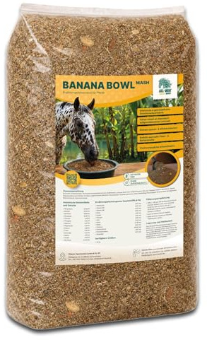 ALL-WIN Horse Banana Bowl Mash 15 kg | Getreidefreies Pferdefutter ohne Zuckerzusatz | Mit Leinsaat, Banane & Karotte | Hohe Schmackhaftigkeit – unterstützt Verdauung & Regeneration