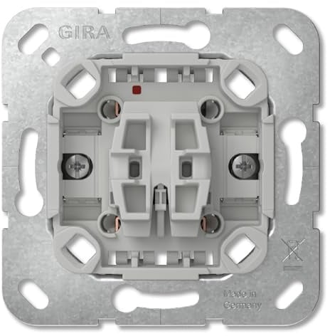 GIRA 310600 Wechselschalter Einsatz IP20 10AX 250V~ I Universal-Aus-Wippschalter für Unterputzmontage I LED Kontroll-Dauerbeleuchtung I bruchsicherer Thermoplast I spannungsprüfbar I 2,5mm²