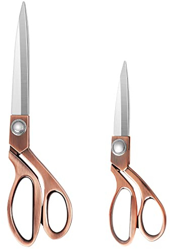 KUONIIY Hochleistungs-Nähschere 20 cm +26 cm - Professionelle Edelstahl-Kupfer-Schneiderschere für Stoff-Leder-Schneiderei Schneiderei Künstler Studenten Schneiderinnen