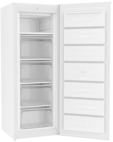 PKM Stand Gefrierschrank GS168-M | 168L Nutzinhalt | 142x55cm | inkl. Dual-Modus für Tiefkühlung & Kühlung | 4****Gefrierfach | Standgerät | Leise Laufleistung 40dB I Weiß