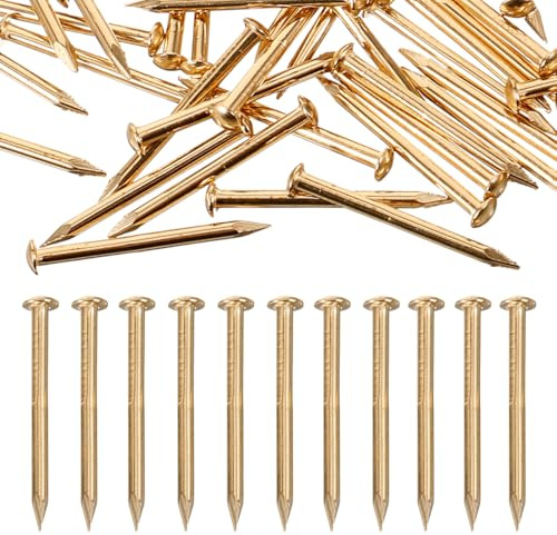 Didiseaon Messingnägel Rundkopf Nägel: 100 Stück Goldene Messing Nägel Hardware 1,5mmx18mm Bild Hängende Wandnägel Kit für Möbel Heimwerker und Dekorative Anwendungen Ziernägel Möbelzubehör