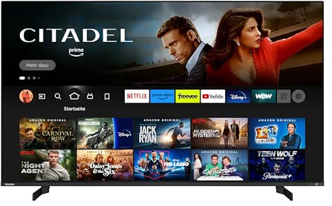 Toshiba 65QF5D63DA 65 Zoll QLED Fernseher/Fire TV (4K Ultra HD, HDR Dolby Vision, Smart TV, Triple-Tuner, Alexa Built-In, Bluetooth, Sound by Onkyo) [2023], schwarz