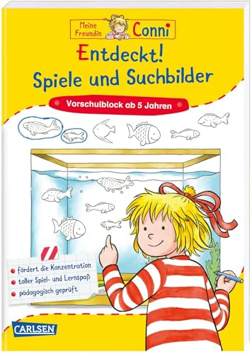 Conni Gelbe Reihe (Beschäftigungsbuch): Entdeckt! Spiele und Suchbilder: Rätselblock zum Spielen, Knobeln und Ausmalen