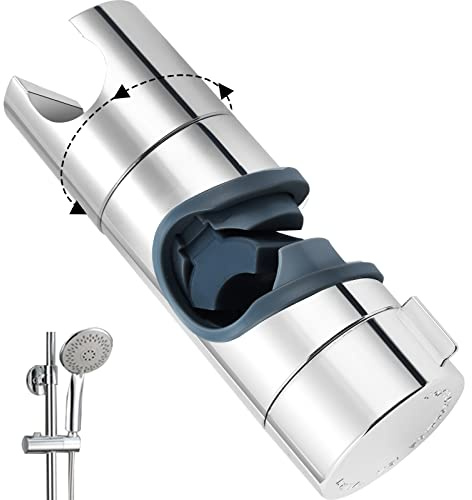 BBLIKE Duschkopfhalter, Ersatzhalterung für Handbrause, 16–19 mm, verstellbarer Ersatz-Duschhalter, verchromte Duschhalterung (16–19 mm), Grau