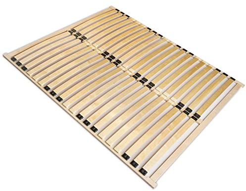 WOODRAM Lattenrost Basic-Frame DUAL 160x200cm für Bett I Hochwertiger Bettgestell 40 Gebogene Birken I Lattenroste Holzlatten Klappbar Bestimmt für Feder- sowie Schaummatratzen. (DUAL, 160x200)