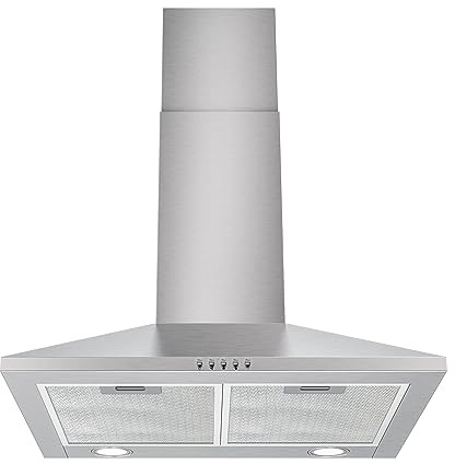 FIREGAS Dunstabzugshaube 60cm, 368m³/h, 3 Stufen, Brushless-Motor,Edelstahl | LED, Umluft und Abluft, Wandhauben,Energiesparender Bürstenloser Motor