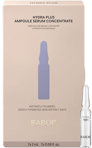 BABOR Hydra Plus Ampullen, vegane Gesichtspflege mit einzigartiger Kombination aus Hyaluronsäure, Sacchariden und ProVitamin B5 – für einen multidimensionalen Feuchtigkeits-Boost (7 x 2 ml)