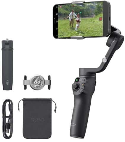 DJI Osmo Mobile 6 Gimbal-Stabilisator für iPhone Android, 3-Achsen-Handy-Gimbal, integrierter Verlängerungsstab, Objektverfolgung, tragbar und faltbar, Vlogging-Stabilisator, YouTube TikTok