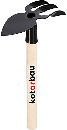 KOTARBAU® Mini Doppel-Hacke Herzblatt 160 mm mit Zinken für kleine Pflanzen Kleinhacke Unkrauthacke Gartenhacke Pflanzhacke Gartenwerkzeug zum Umpflanzen Jäten Gartenpflege