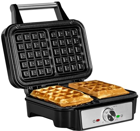 ZEEGMA GOFREE CHEF Waffeleisen Hochleistung 1200 W für belgische Waffeln | doppelte Antihaftbeschichtung, Temperaturkontrolle, Bereitschaftsanzeige, dicke Waffeln, tiefe Platten