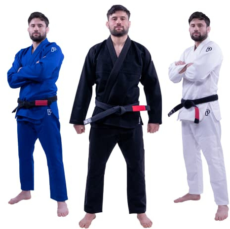 Progress Jiu Jitsu Academy Gi | Leichter Kimono für BJJ Gi mit kostenlosem weißem Streifen, BJJ Kimono für Männer und Frauen, reißfester Jiu Jitsu Kimono für Training und Wettbewerb, Kimono Damen und