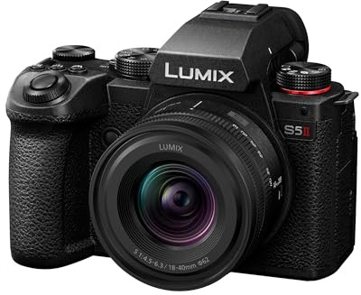 Panasonic DC-S5M2NE LUMIX DC-S5M2 Full Frame Mirrorless Camera Body, 4K 60P and 6k 30P Video Recording, Flip Screen, Wi-Fi, L-Mount, Phase Hybrid AF, Active is, with S-R1840E 18-40mm S Lens, Black