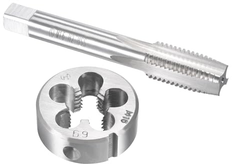 sourcing map Gewindebohrer Schneideisen Set M16 x 2mm, Gewindeschneider Schneideisen Set mit Legierungswerkzeug