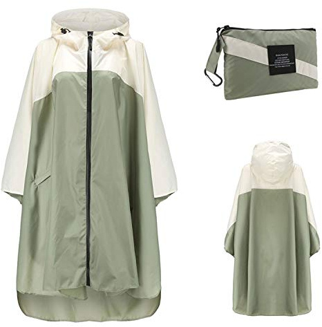 Freiesoldaten Damen Wasserdicht Regenponcho Stilvoll Wiederverwendbar Leicht Draussen Regenmäntel Regenjacke mit Haube