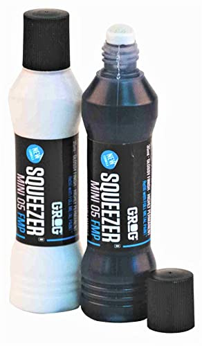 Marker 2 Stifte Squeezer Permanent wasserfest Grog Schwarz- Weiß Graffiti Canvas ART Markierung schnell - trocknend - wischfest - hoch deckend für Karton, Kunststoff, Glas, Holz, Metall