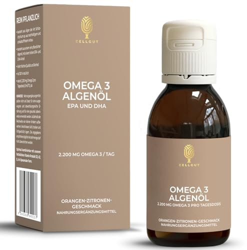 ZELLGUT® Omega 3 Algenöl 100ml | DHA+EPA hochdosiert | vegan