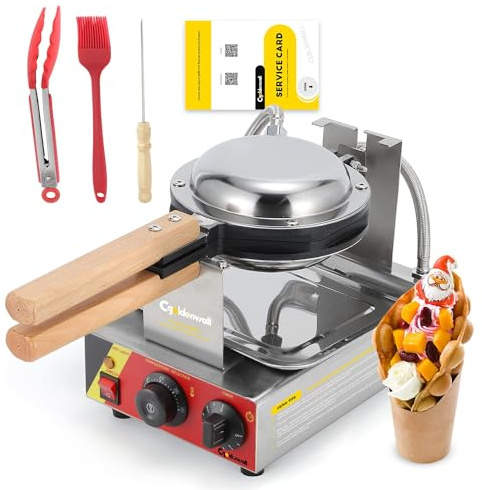 Hong Kong Eier Bubble Waffeleisen von Cgoldenwall丨180 ° Rotation Material Antihaft und Austauschbares Backform丨0-300℃ 1500W Elektrische Waffelmaschine 3-5Minuten Uniform Backen