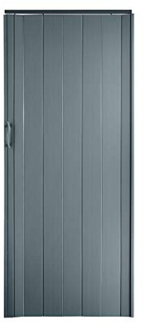 h&s Falttür/Schiebetür Grau H. 202 cm B. bis 84 cm Neu mit Doppelwandprofil 0,7 cm
