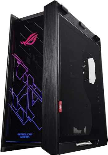 ASUS ROG Strix Helios Gaming Gehäuse (RGB, EATX/ATX, GPU-Halterung, Aluminiumrahmen, Aura Sync, 420mm-Radiatorunterstützung) schwarz