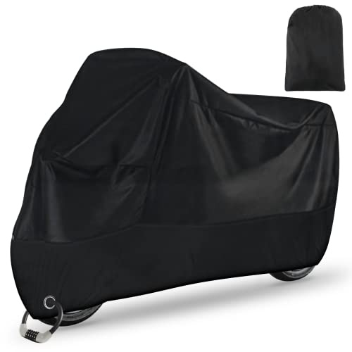 Carehabi Motorrad Abdeckplane Outdoor Motorradabdeckung Wasserdicht 210D Abdeckplane Wasserdicht XXL für Moped Roller Motoroller Motor Enduro/Straßen (245x105x125cm)