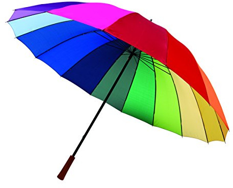 Regenbogen Partnerschirm Golfschirm Regenschirm, Mehrfarbig, XL, 131 cm, farbig, extra groß, Modern, Bunt, Extra groß, Modern