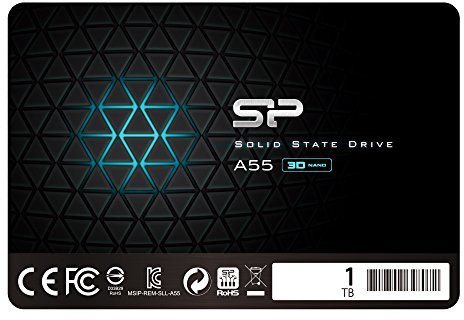 Silicon Power SSD 1TB 3D NAND A55 SLC Cache Performance Boost 2,5 Zoll SATA III 7mm (0,28) Interne SSD, Festkörper-Laufwerk